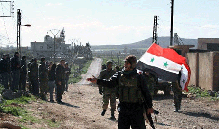 soldados sirios se preparan para entrar a Zabadani Zabadani dice adiós a los terroristas